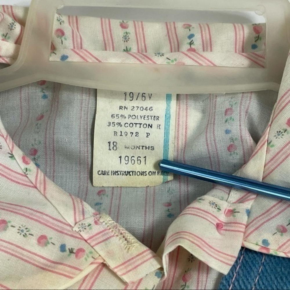 Vintage 70s Toddlers Blue Denim Leisure‎ Suit 3-piece set with vest - Picture 5 of 7